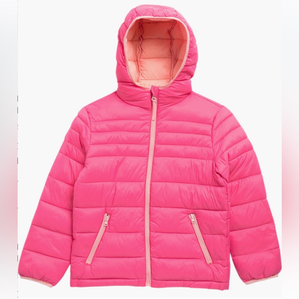 NEW Urban Republic Kids Girls Packable Hooded Puffer Jacket Pink Size 10-12